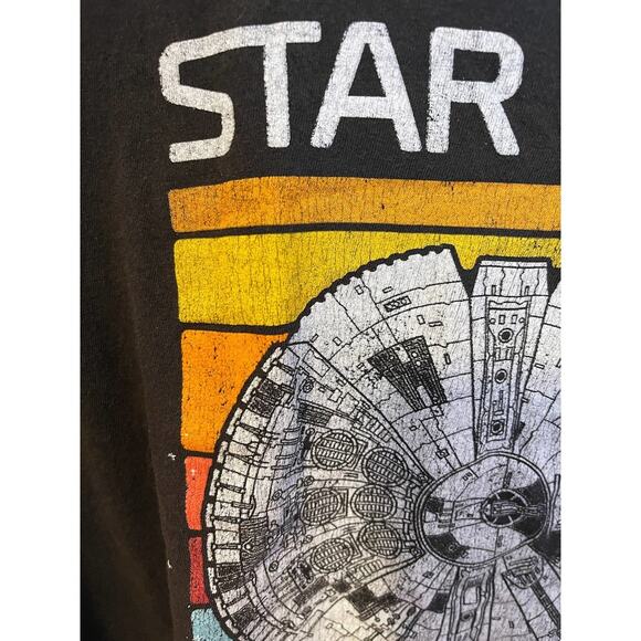 Star Wars Millennium Falcon Retro Graphic Tee Black T-Shirt 2XL - Picture 3 of 4